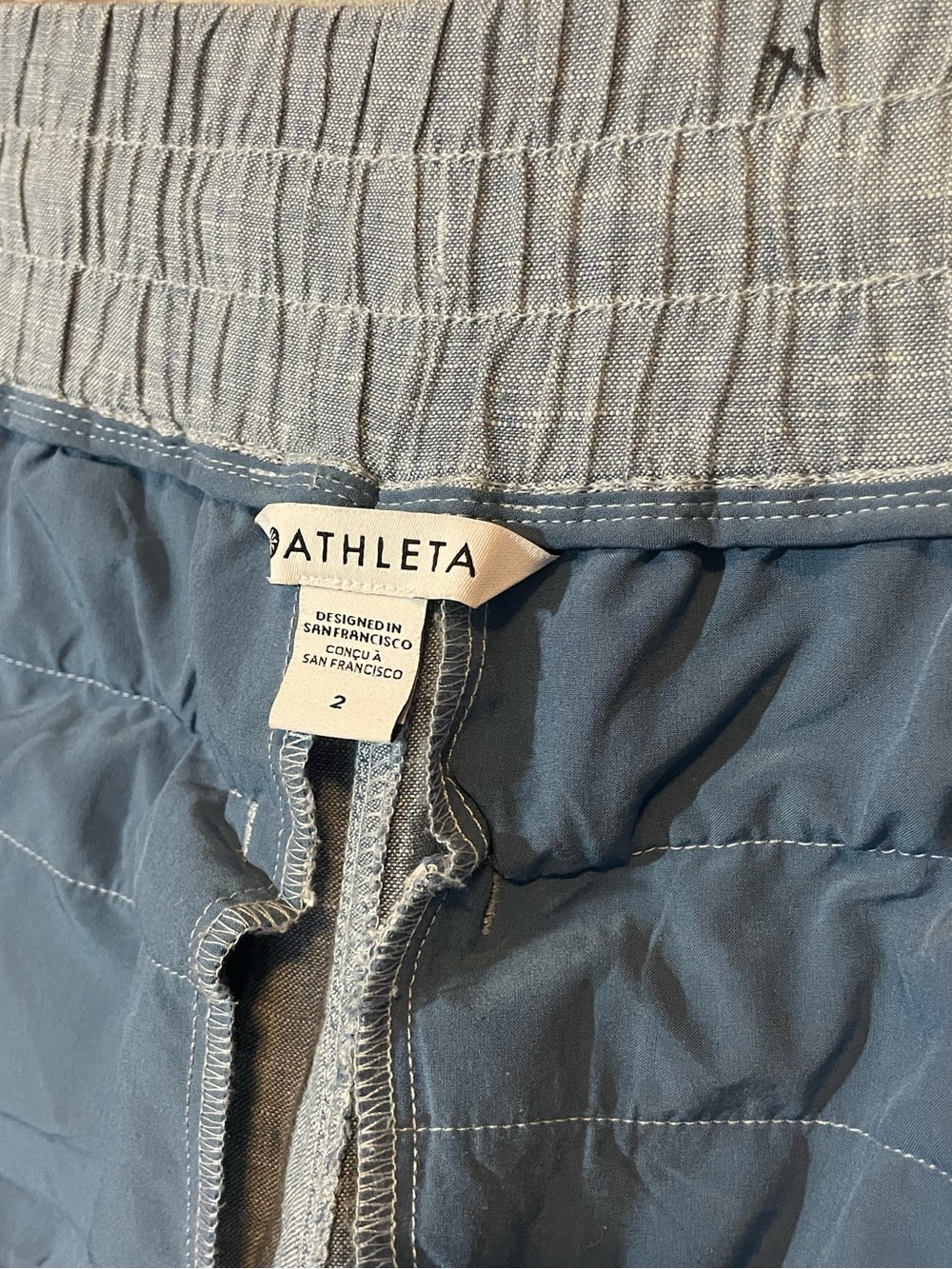 Athleta Women’s Cabo 100% Linen Chambray Wide Leg Elastic Coastal Pants - Picture 2 of 6